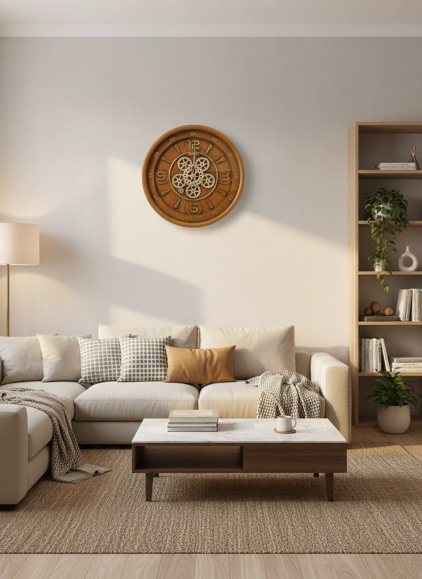 Sunbird 3131 Gold Gear Wall Clock - Decor 7