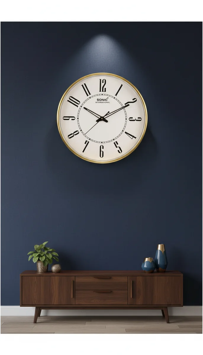 Sonic 231 Gold Wall Clock - Elegant Timepiece