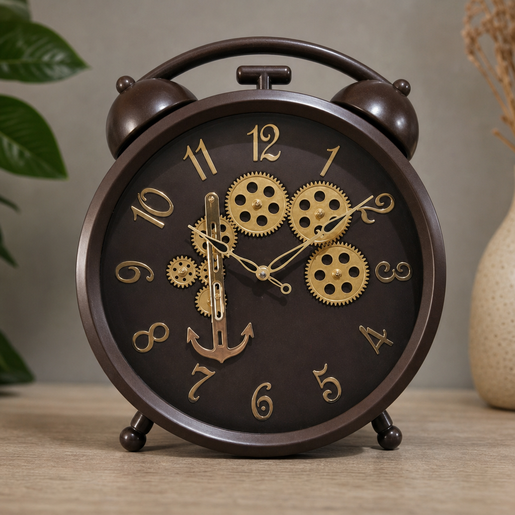 Milan h255 Gold Steampunk Wall Clock with Visible Gears lifestyle 5