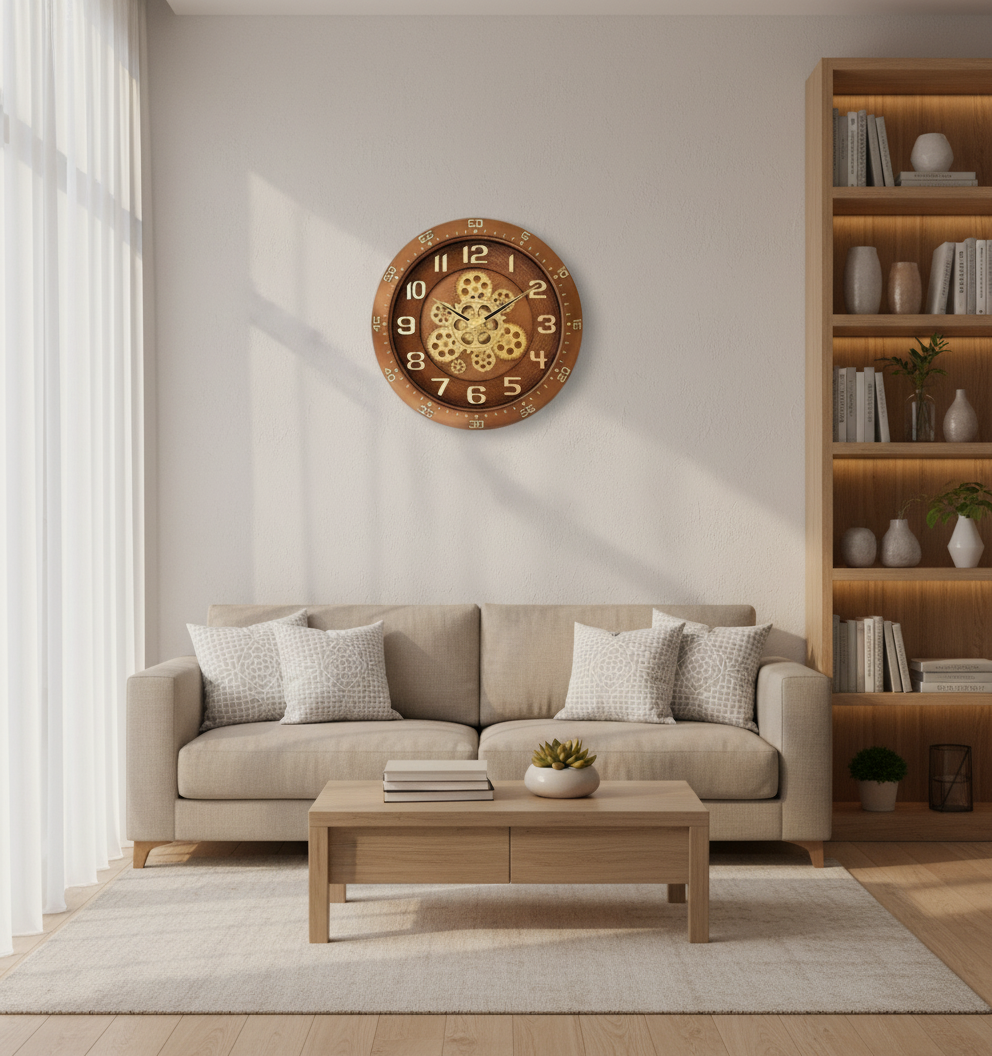 Capital 333 Industrial Gear Design Analog Wall Clock, Silver - Decor 4