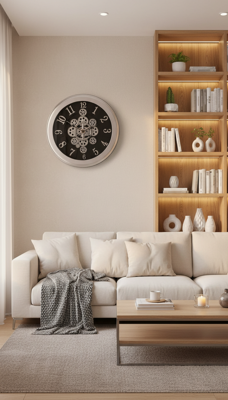 Sapna 3551 Industrial Steampunk Wall Clock with Visible Gears, Copper Finish - Decor 7