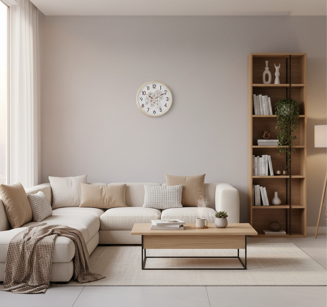 capital Decorative Wall Clock with Visible Gears, Gold Frame - capital - Wall Clock - ["Modern", "Industrial Style", "Analog" - Image 2