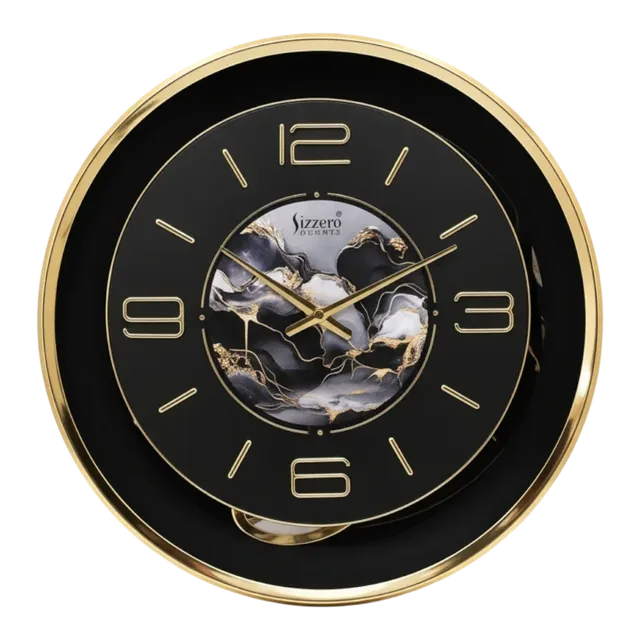 Sizzero 1600 Gold & Black Wall Clock