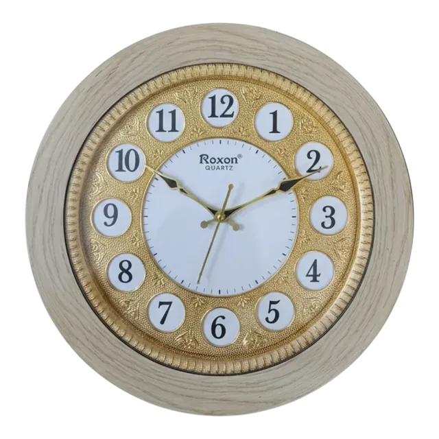 Roxon 220 Gold & Wood Wall Clock