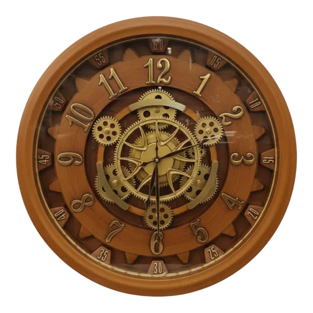 Milan H55 Gear Wall Clock: Rustic Charm