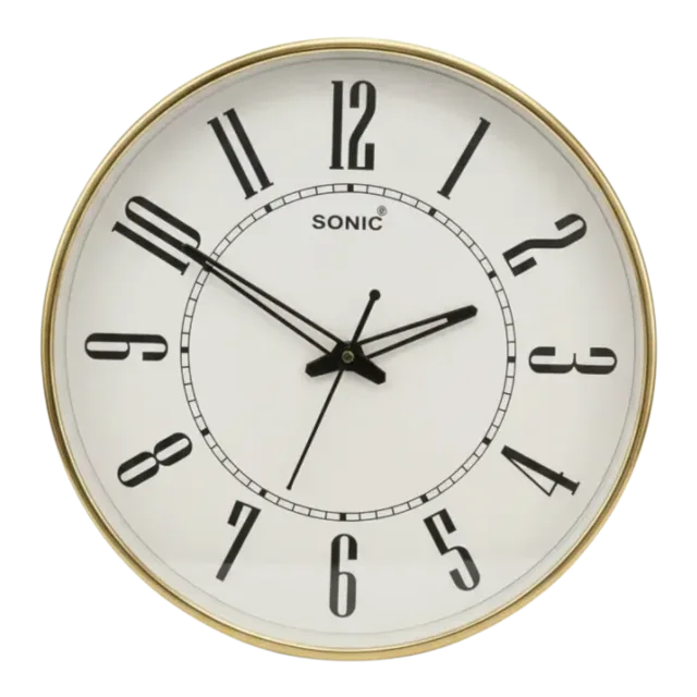 Sonic 231 Gold Wall Clock - Elegant Timepiece