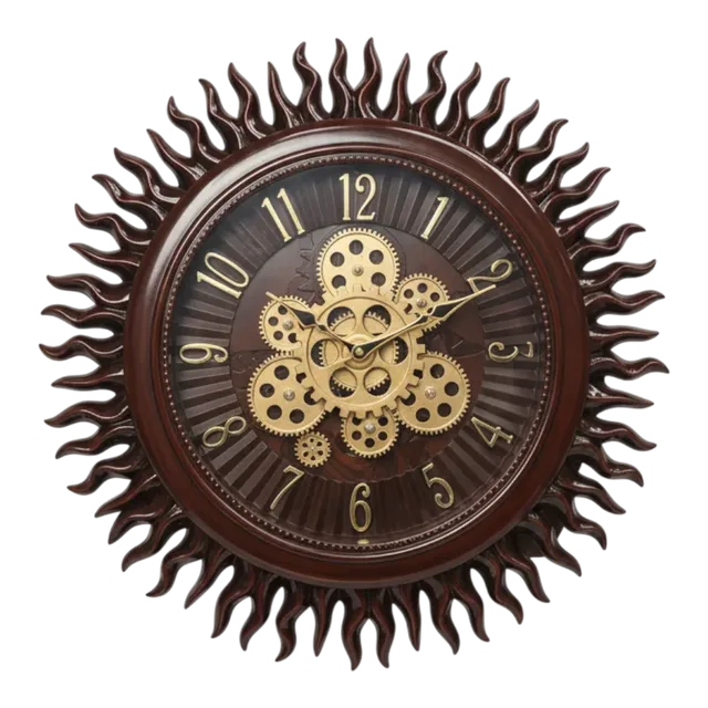 Sapna 3361 Sunburst Gear Wall Clock