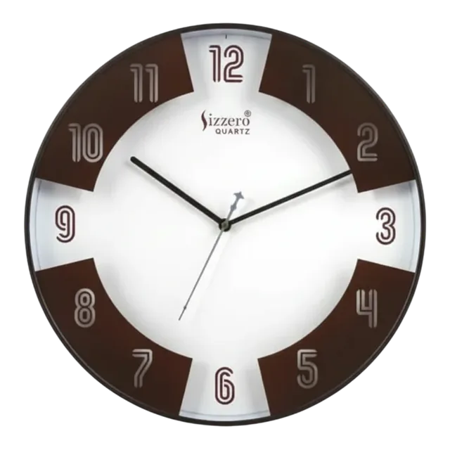 Sizzero 1408 Modern Wall Clock - Brown