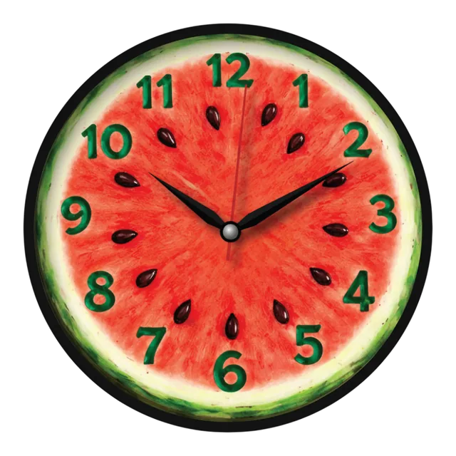 The clock Factory Watermelon Slice Wall Clock - tcfkitchen - The clock Factory
