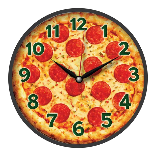 The Clock Factory tcfkitchen Pepperoni Pizza Novelty Analog Wall Clock - The clock Factory