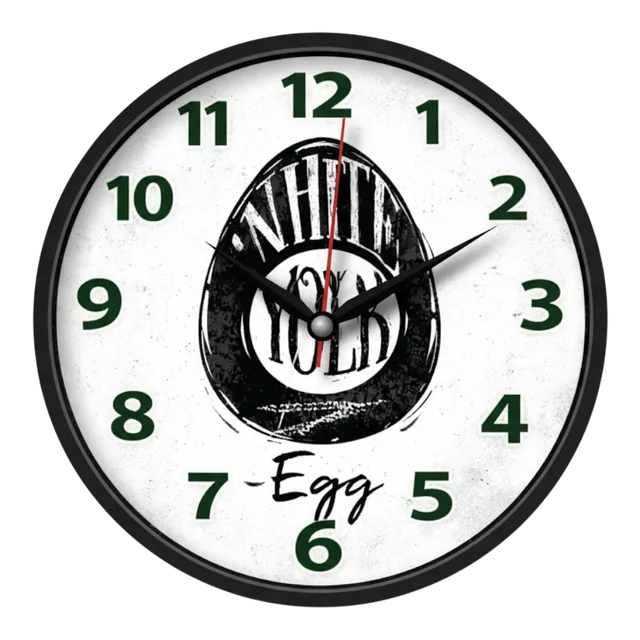 The clock Factory tcfkitchen2 'White Yolk Egg' Novelty Kitchen Wall Clock - The clock Factory