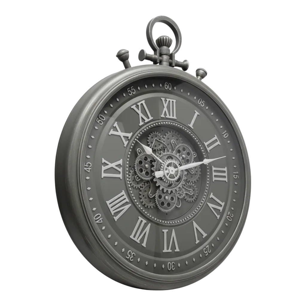 Steampunk Gear Wall Clock - Dark Grey