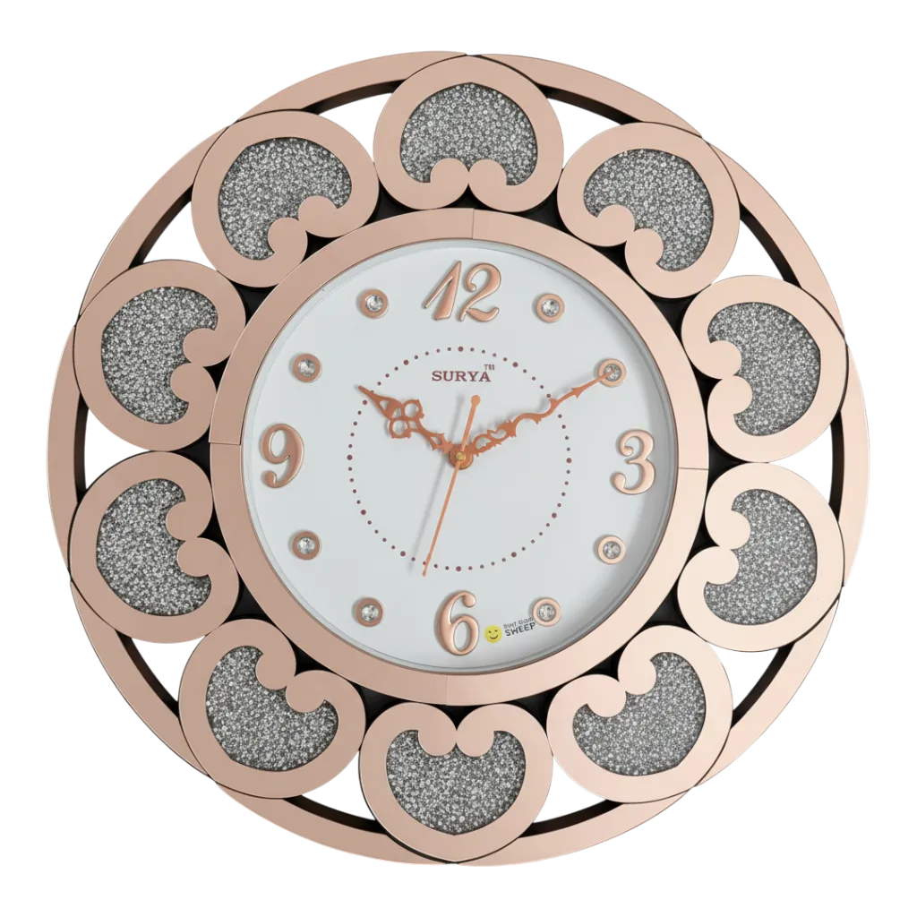 Rose Gold Sparkle Wall Clock - Surya S239