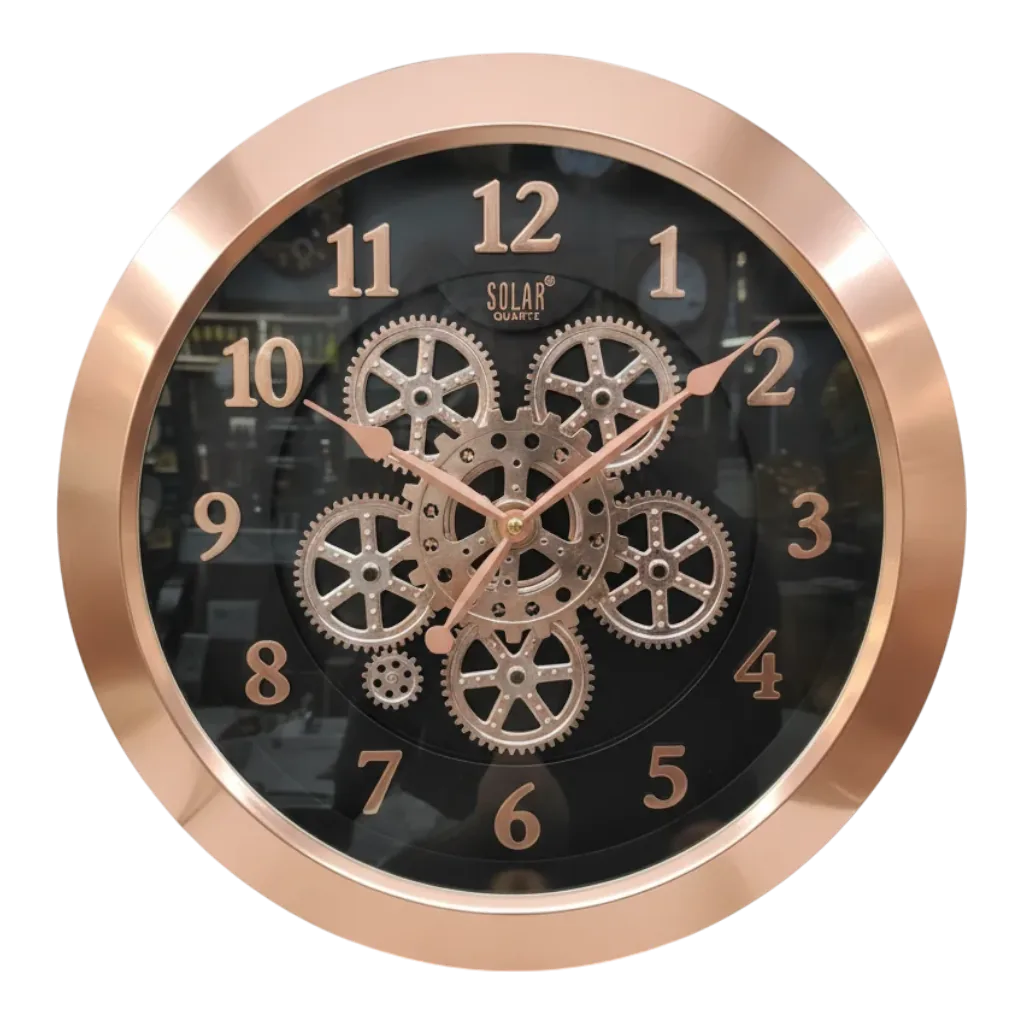 Rose Gold Gear Wall Clock - Solar SQ61 - Solar - Wall Clock 16 inch - Wall Clock, Rose Gold, Gear Clock - Image 12