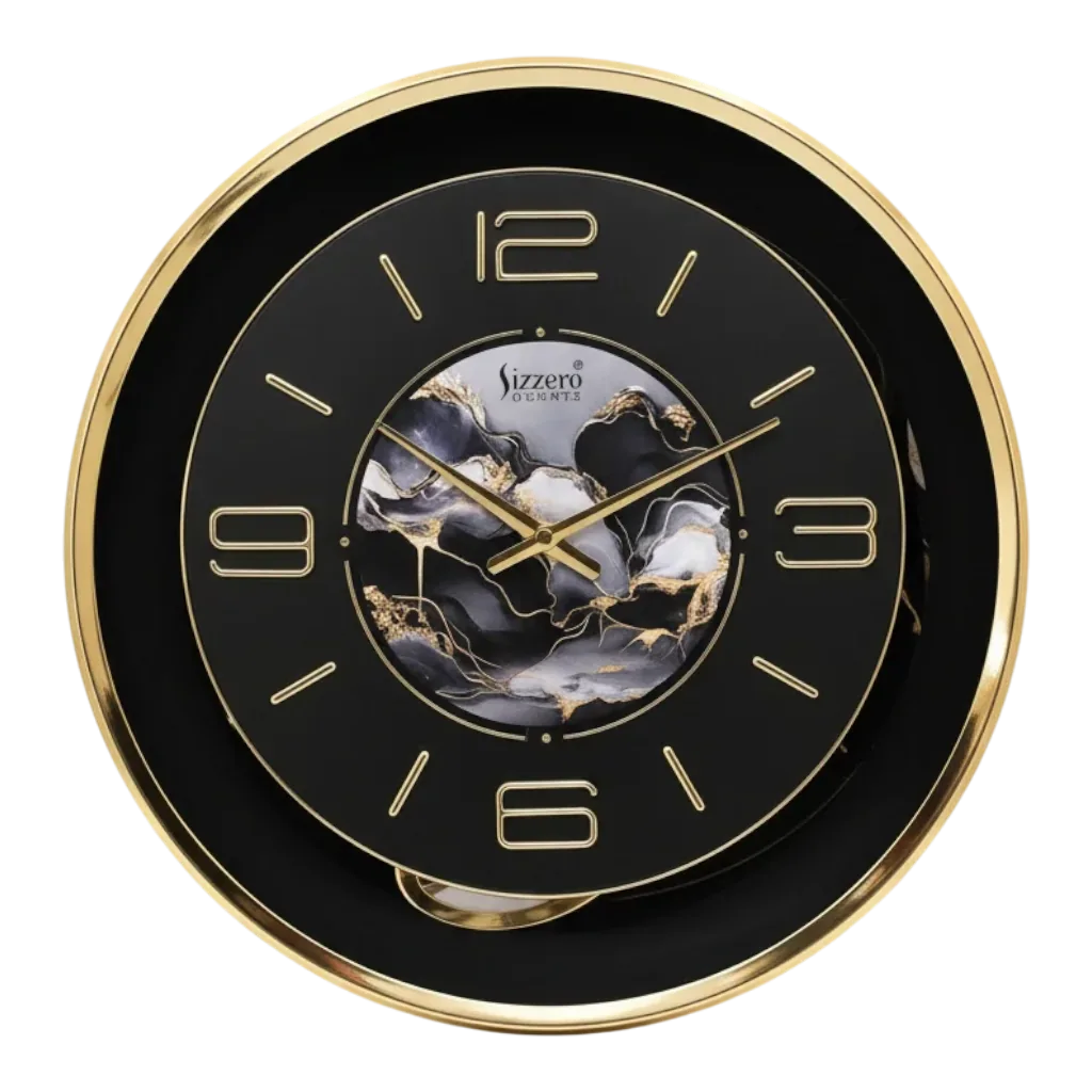 Sizzero 1600 Gold & Black Wall Clock