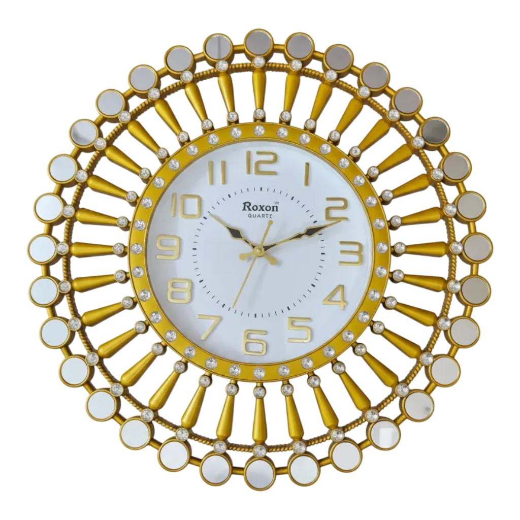 Roxon 999 Gold Mirror Wall Clock - Roxon - Wall Clock 20 inch - Wall Clock, Gold Clock, Mirror Clock - Image 10