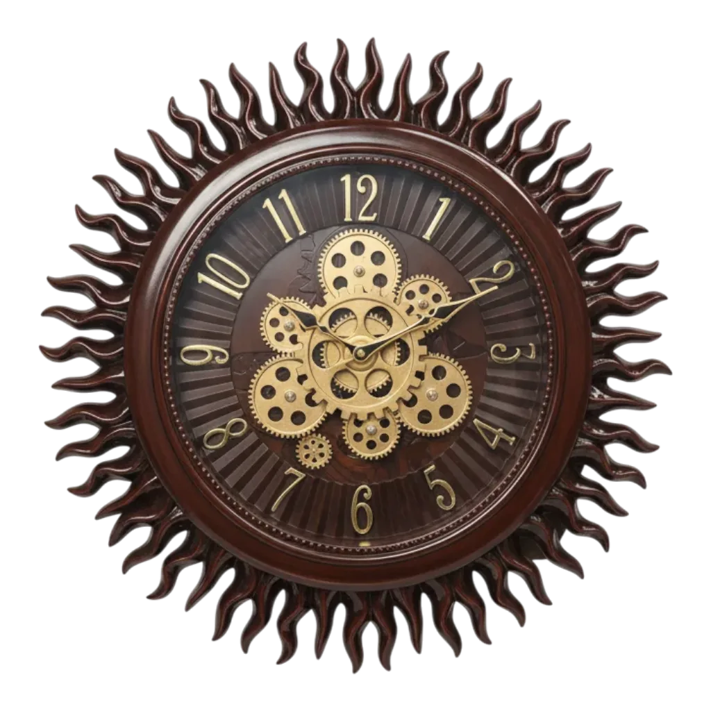 Sapna 3361 Sunburst Gear Wall Clock