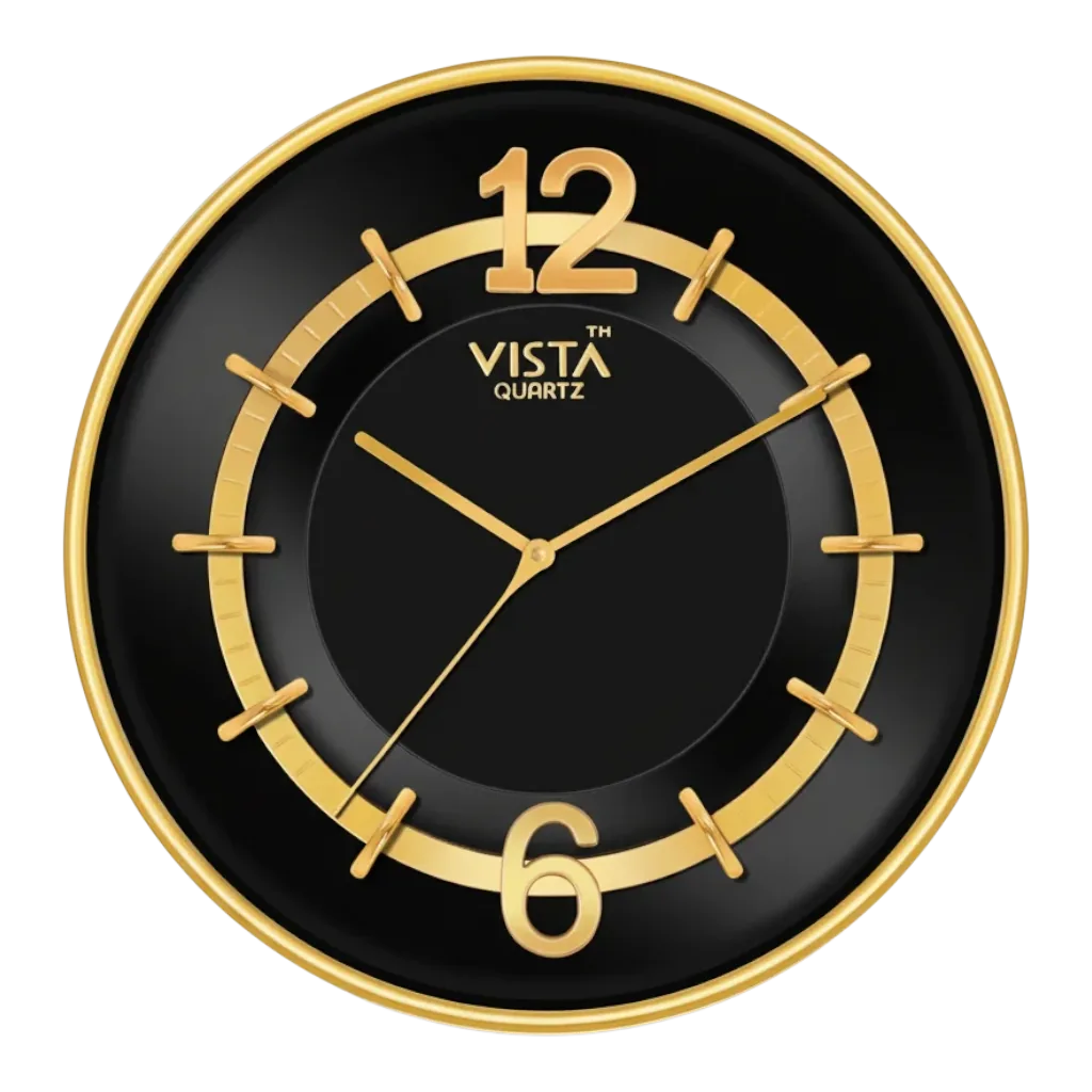 Vista 7020: Gold & Green Wall Clock