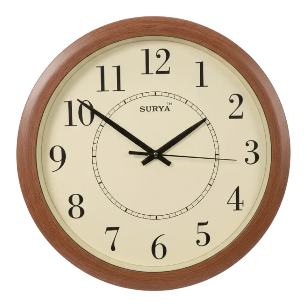 Surya s319 Wooden Wall Clock - Elegant Home Decor