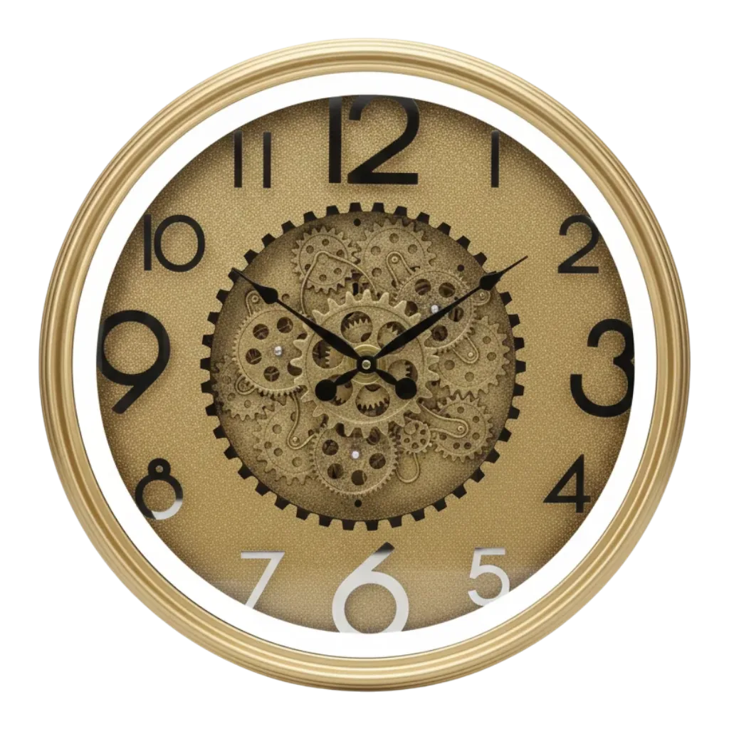 Glam Gold Gear Wall Clock - The clock Factory - Wall Clock 22 inch - Wall Clock, Gold Clock, Gear Clock - Image 10