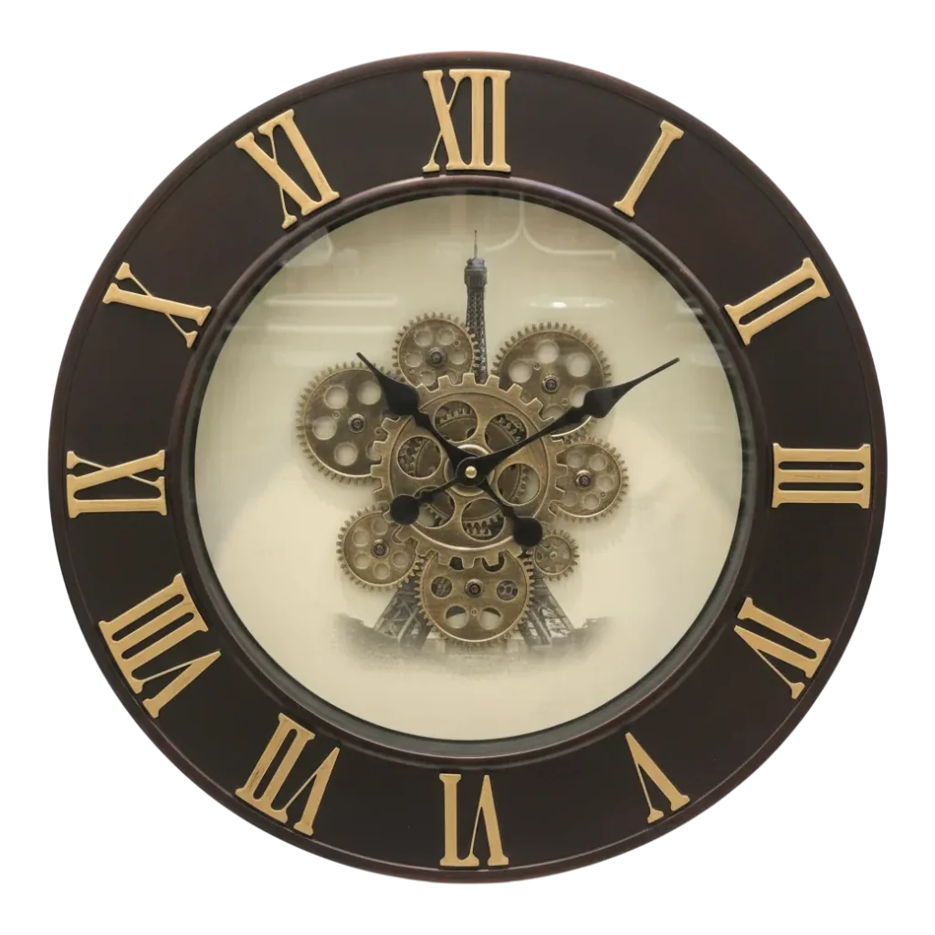 Industrial Chic Wall Clock | Exposed Gears & Eiffel Tower - The clock Factory - Wall Clock 20 inch - Wall Clock, Industrial Decor, Steampunk - Image 10