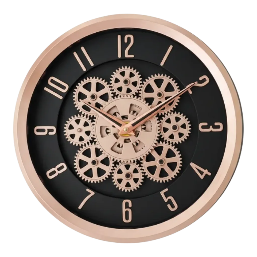 Industrial Chic Rose Gold Gear Wall Clock by Capital