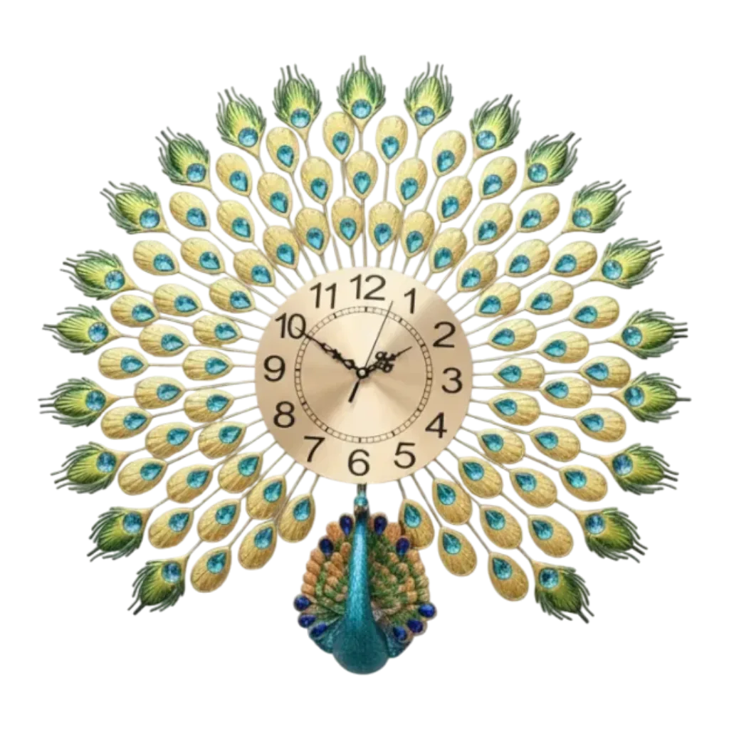 Majestic Gold Wall Clock With Jewel Accents