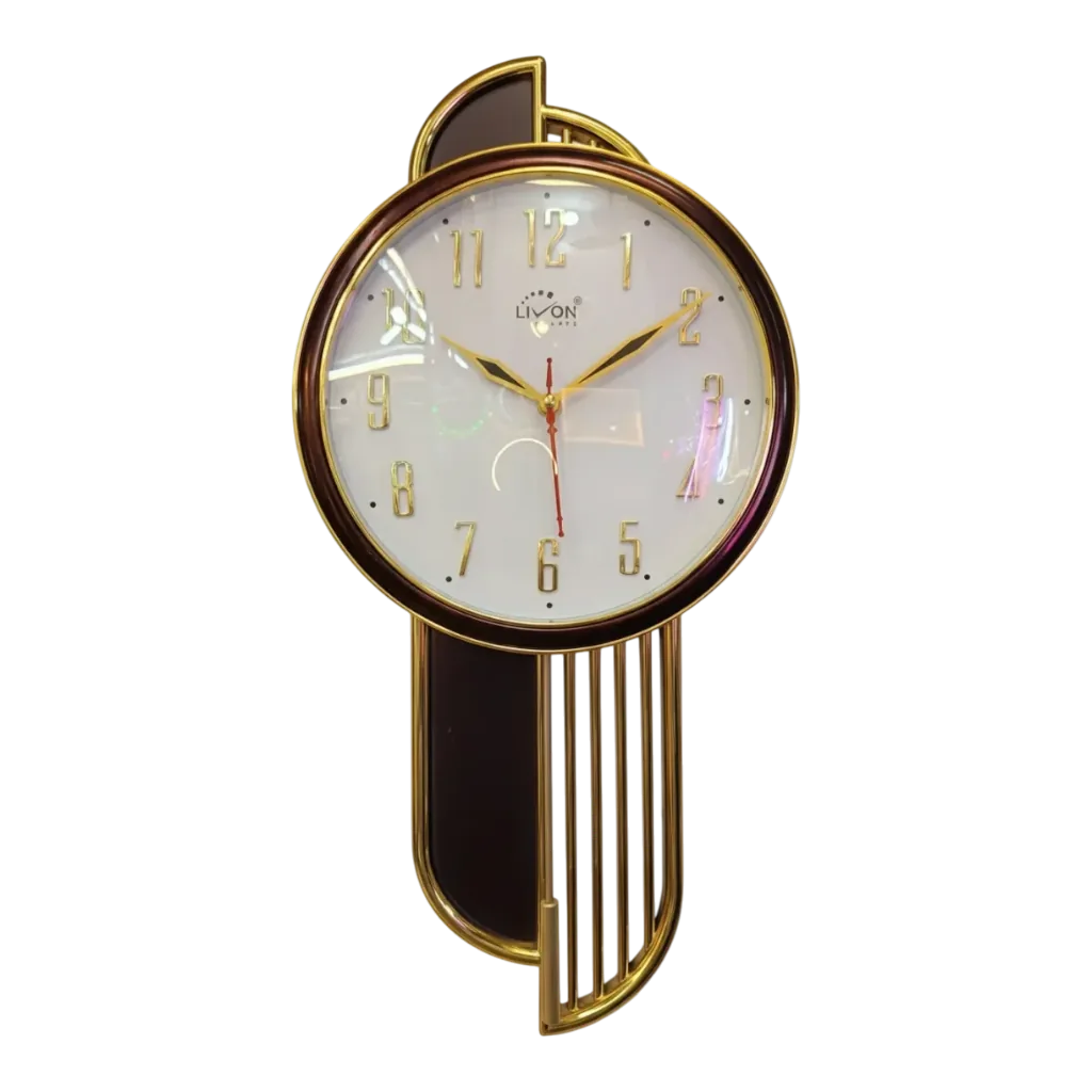 Livon pd02 Elegant Gold & Plum Decorative Wall Clock
