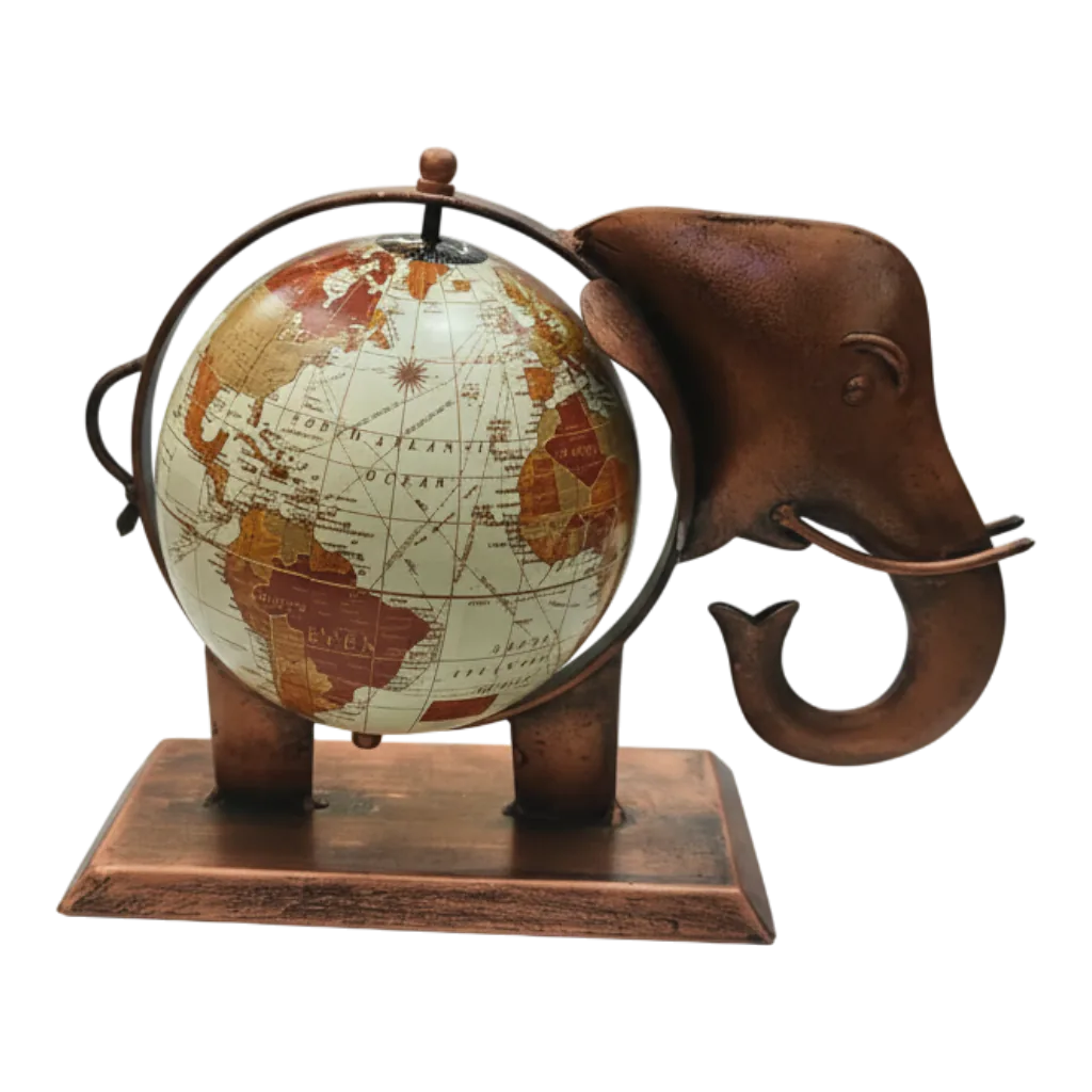 The clock Factory elephantglobe copper