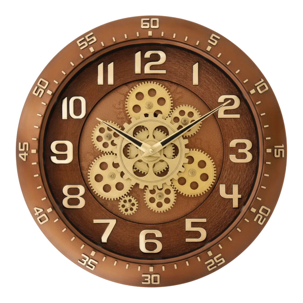 Capital 333 Steampunk Gear Decor Analog Wall Clock, Bronze Copper Finish