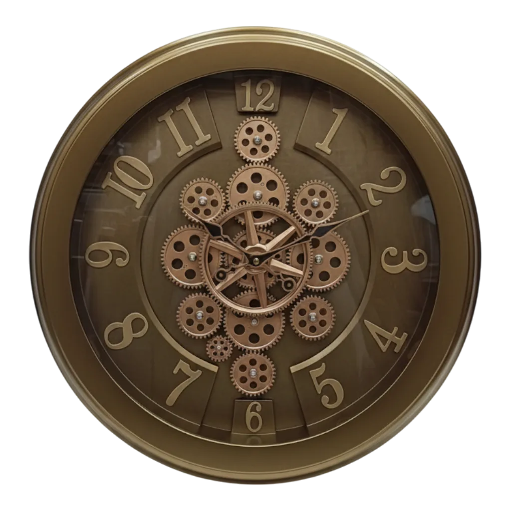 Sapna 3551 Steampunk Bronze Copper Wall Clock with Decorative Gears