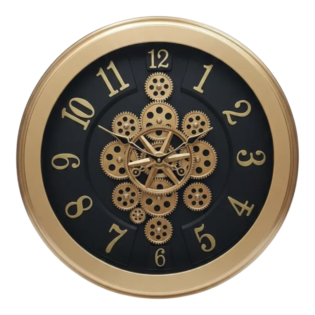Sapna 3551 Industrial Steampunk Wall Clock with Visible Gears, Copper Finish