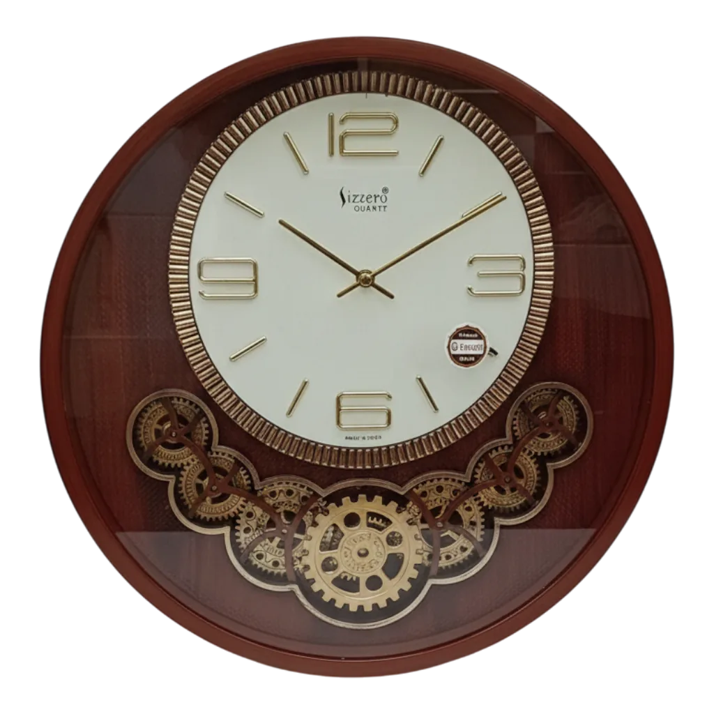 Sizzero 1811 Classic Analog Quartz Wall Clock with Wood Grain