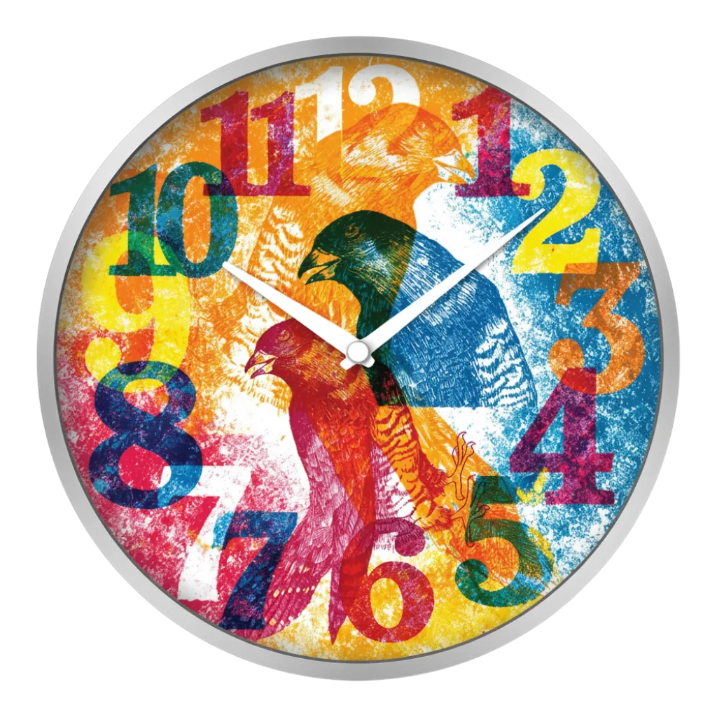 The clock Factory TCF-093 Colorful Abstract Bird Analog Wall Clock