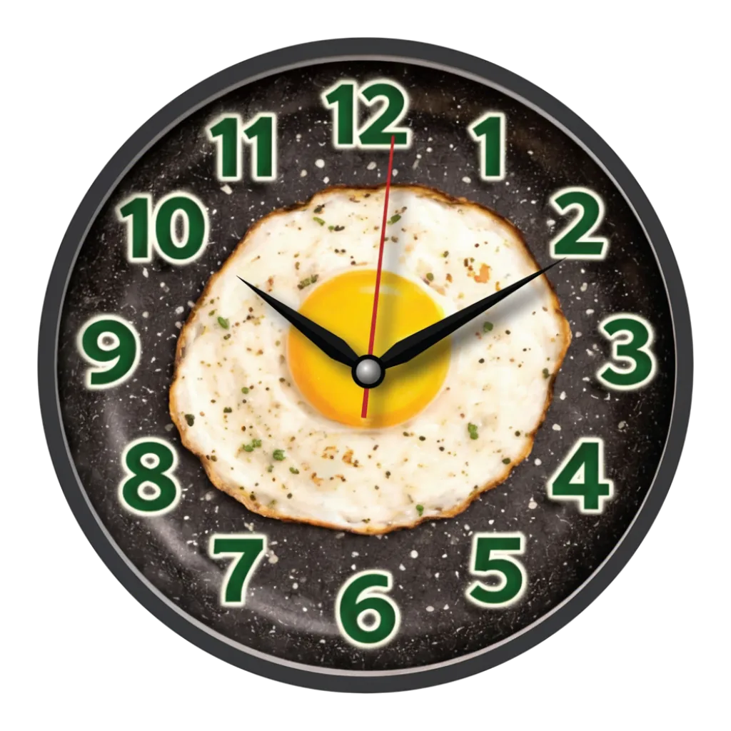 The clock Factory tcfkitchen Fried Egg Kitchen Wall Clock