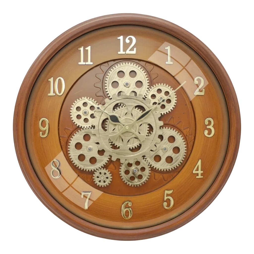Matiz 1487 16-inch Industrial Steampunk Wall Clock with Exposed Gears
