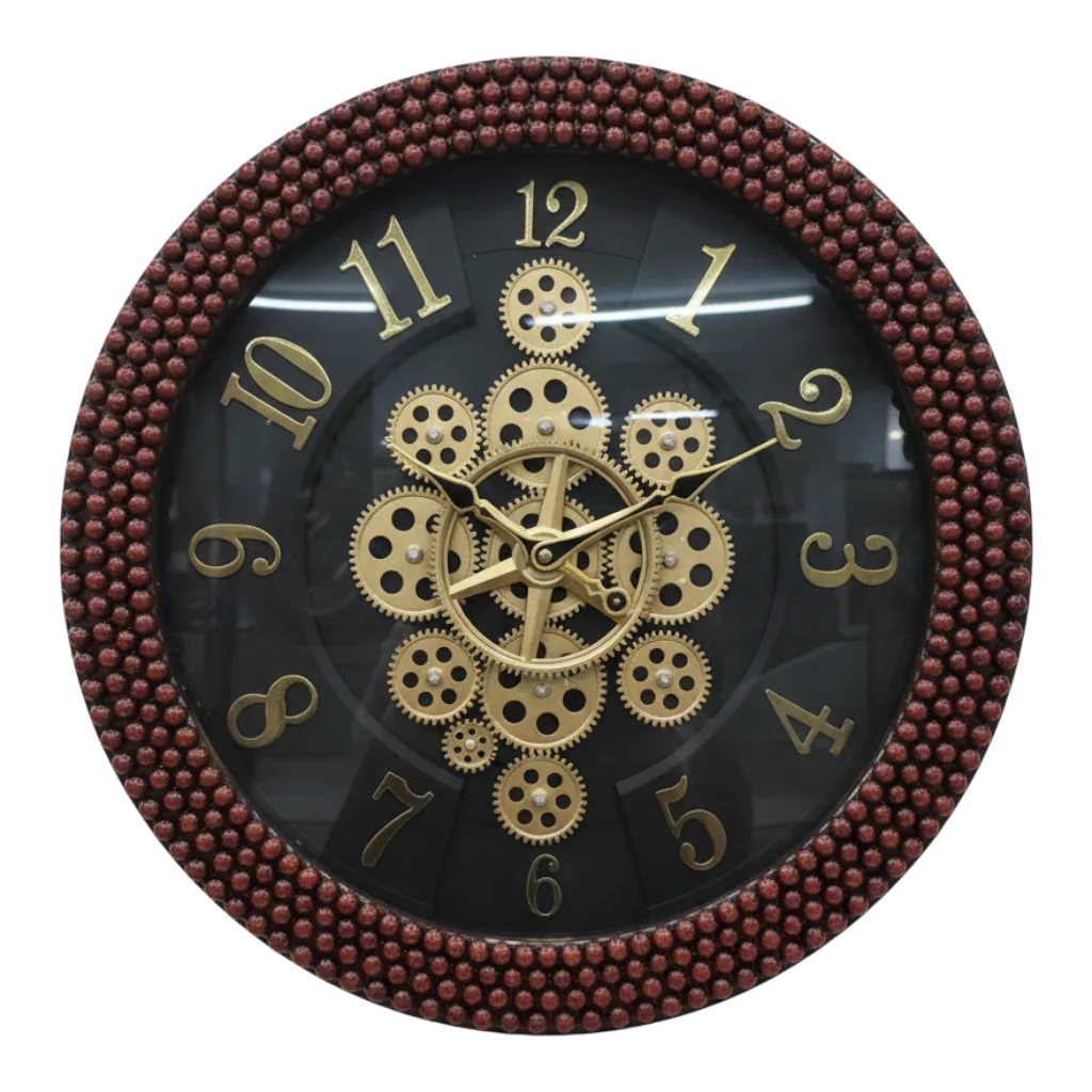 The clock Factory 3551 Steampunk Exposed Gear Wall Clock with Beaded Frame