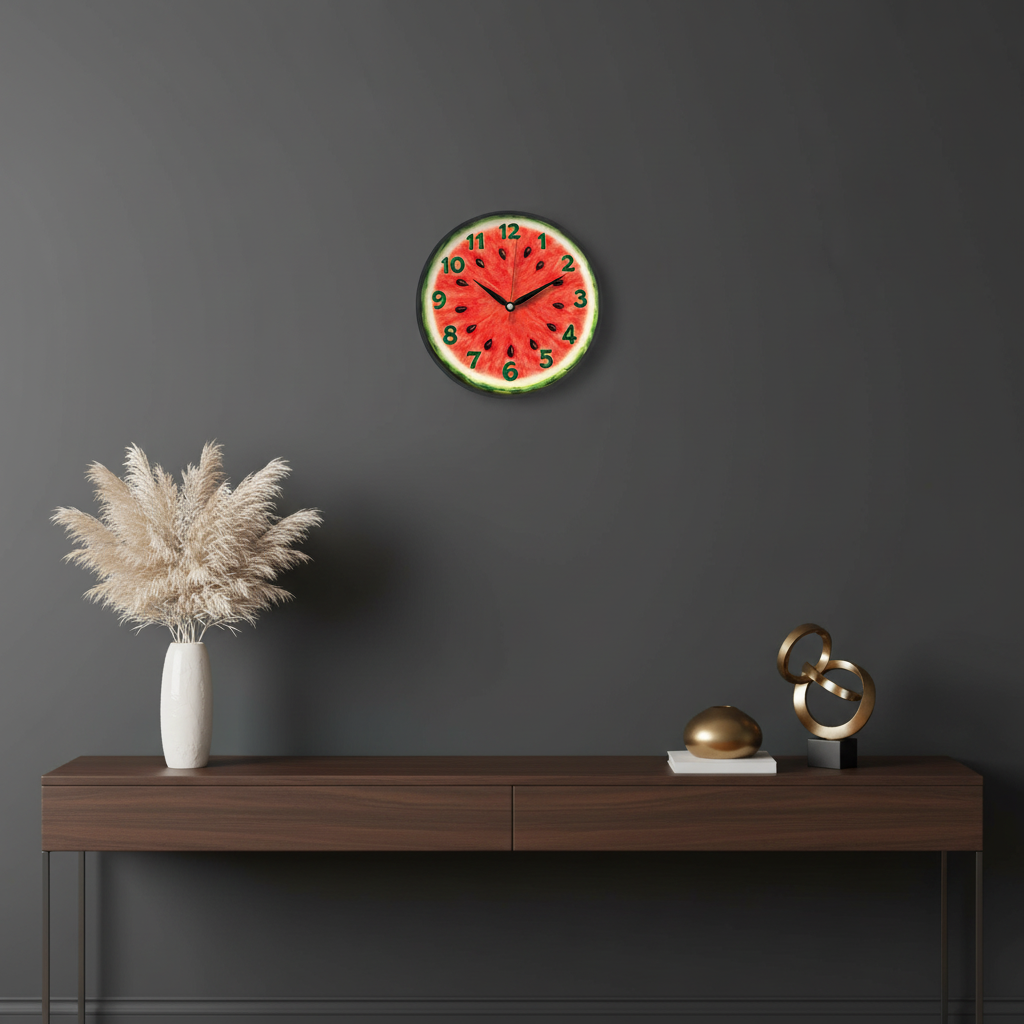 The Clock Factory tcfkitchen Pepperoni Pizza Novelty Analog Wall Clock - Decor 8