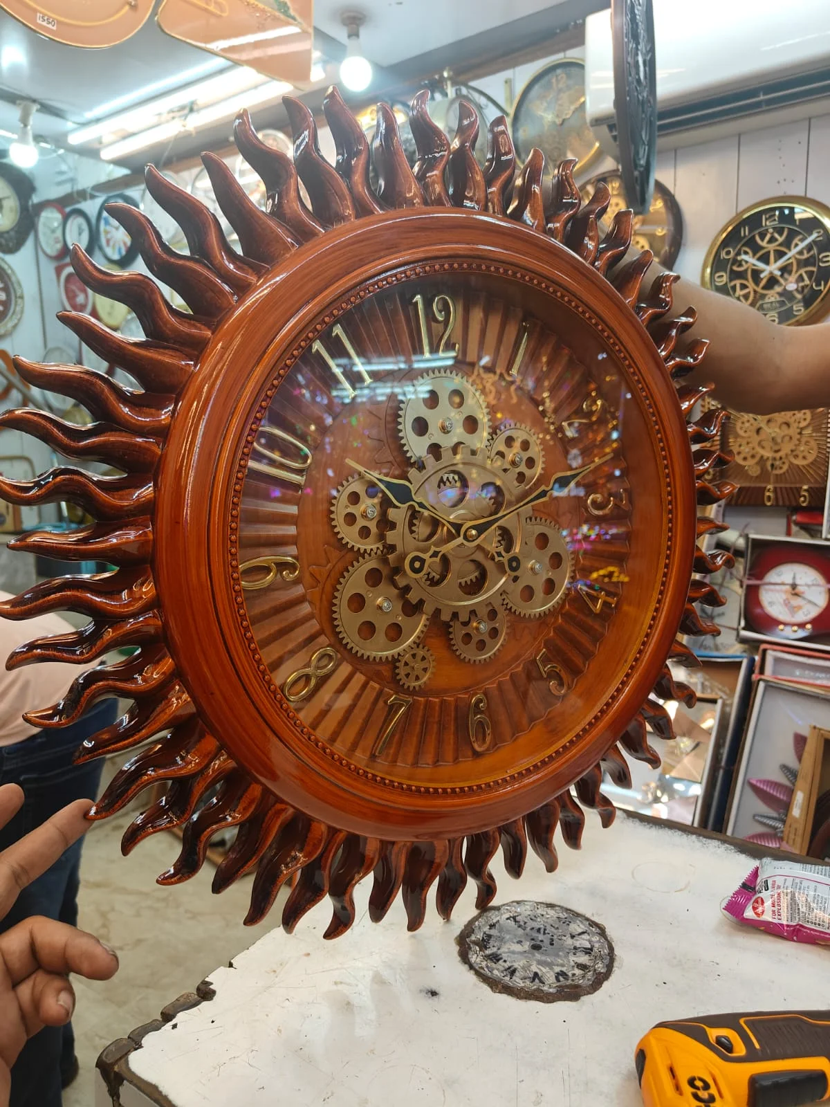 Sapna 3361 Sunburst Gear Wall Clock - Sapna - Wall Clock 22 inch - Wall Clock,  Gear Clock,  Sunburst Clock - Image 6