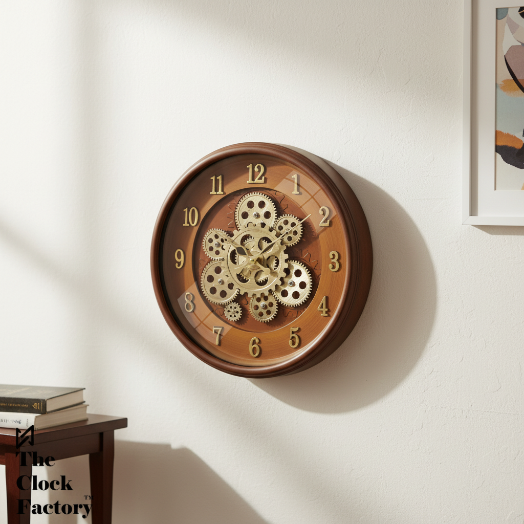Matiz 1487 16-inch Industrial Steampunk Wall Clock with Exposed Gears - The clock Factory - Wall Clock - ["Industrial Steampunk", "Home Decor", "Exposed Gear Mechanism" - Image 3