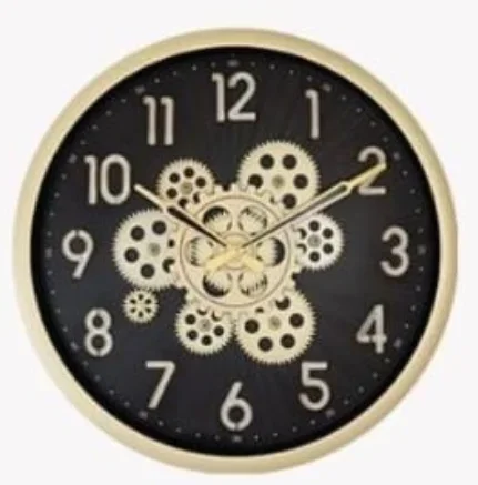 Capital 222 Gold & Black Decorative Wall Clock with Steampunk Gear Design - capital - Wall Clock - ["Steampunk", "Home Decor", "Analog Display" - Image 1