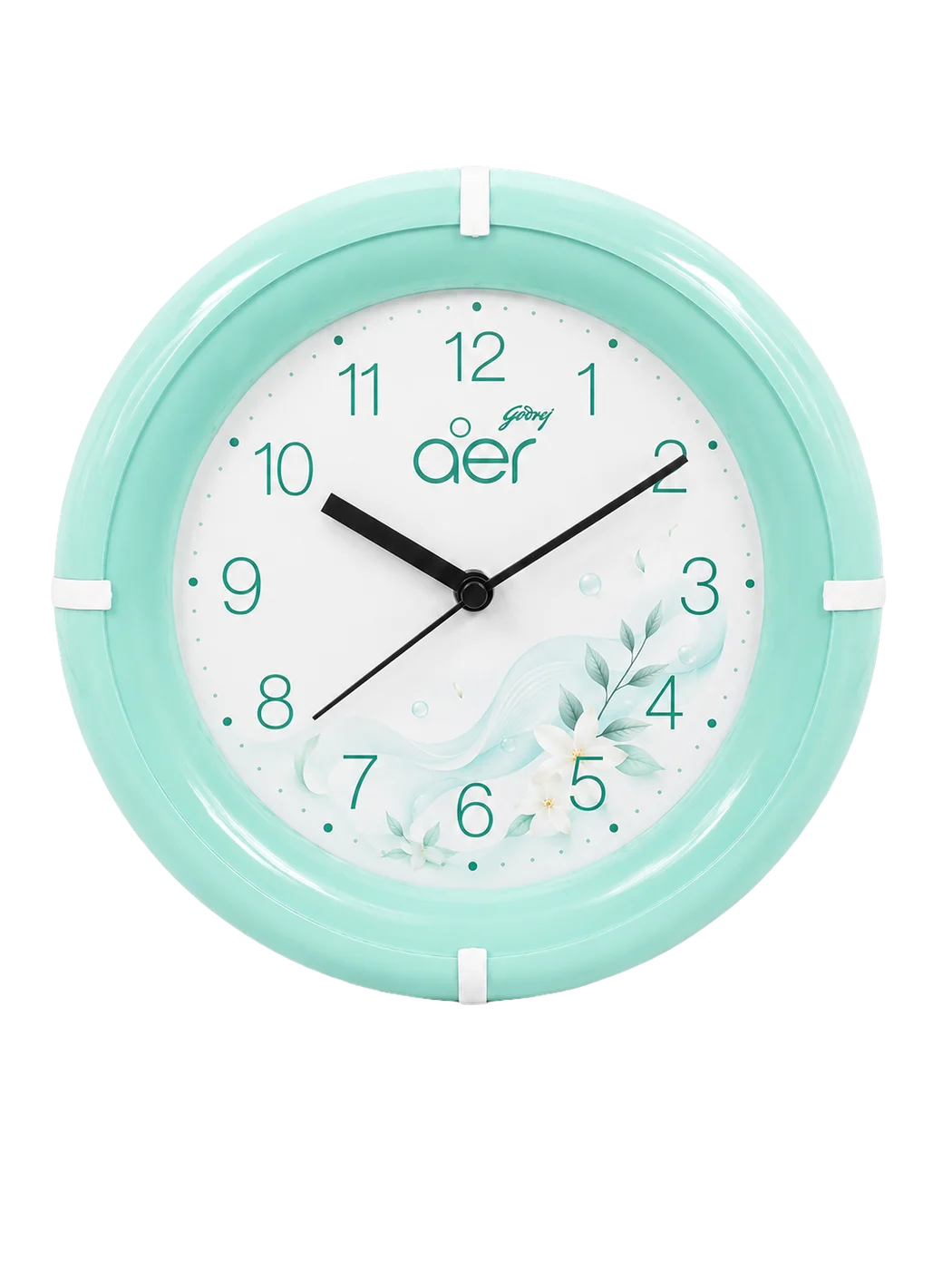 Round Wall Clock with Teal Frame, round, 8 inch - custom promotional clock