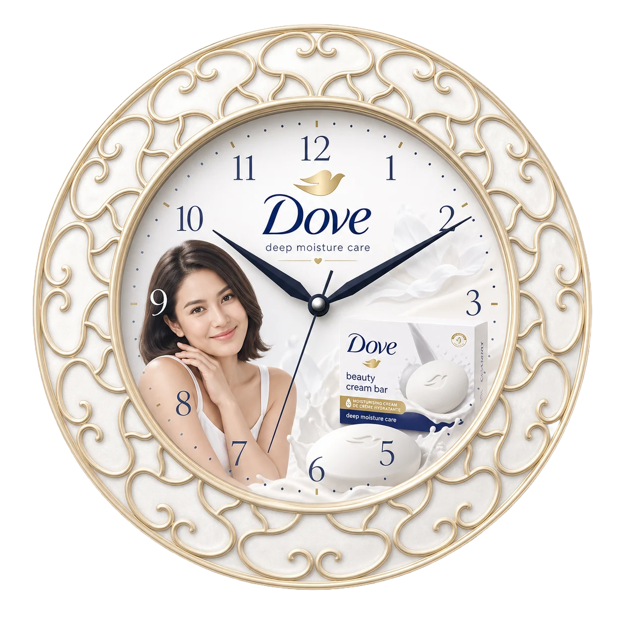 Ornate Frame Promotional Wall Clock, 12 inch - custom promotional clock