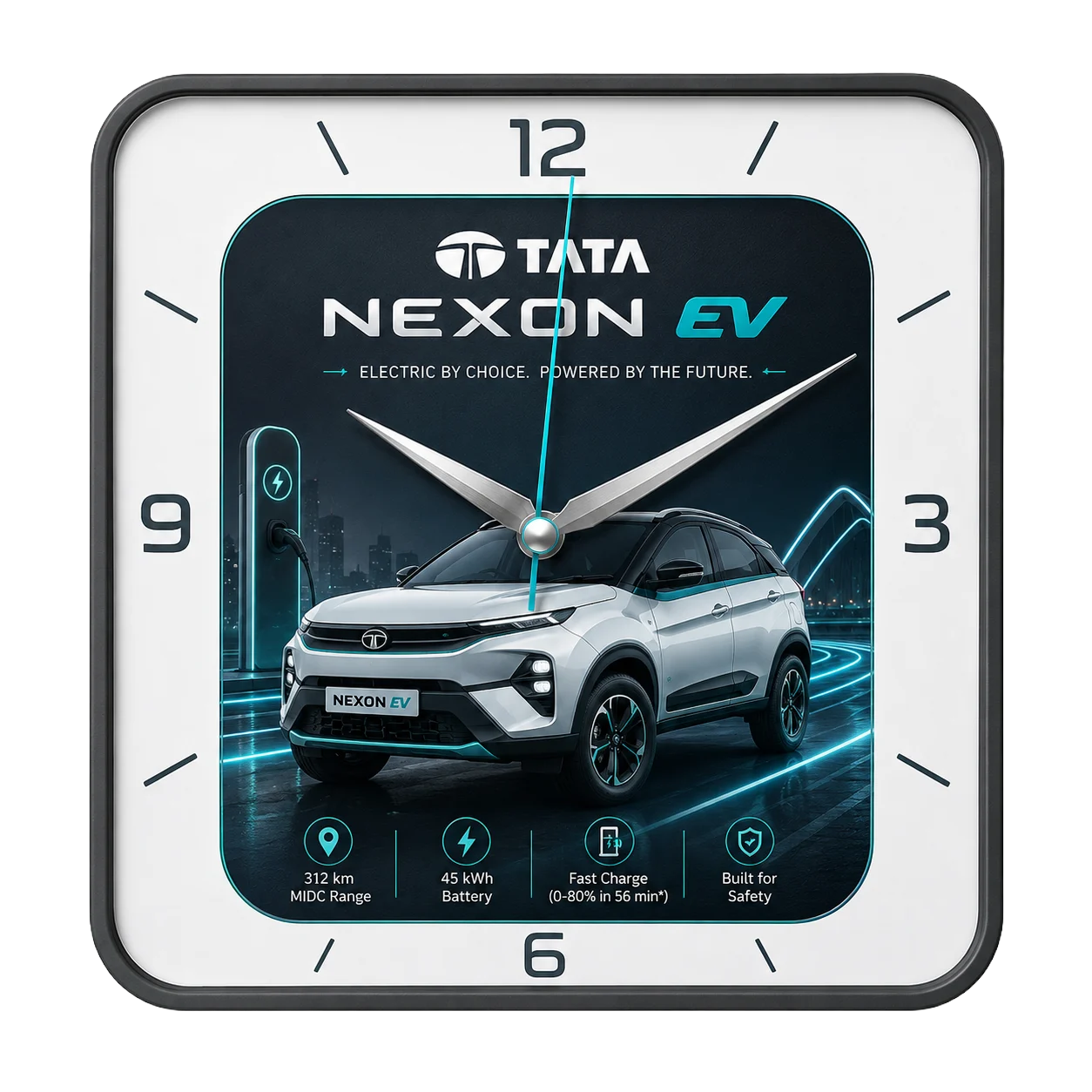 Square Promotional Wall Clock, square, 12 inch - custom promotional clock