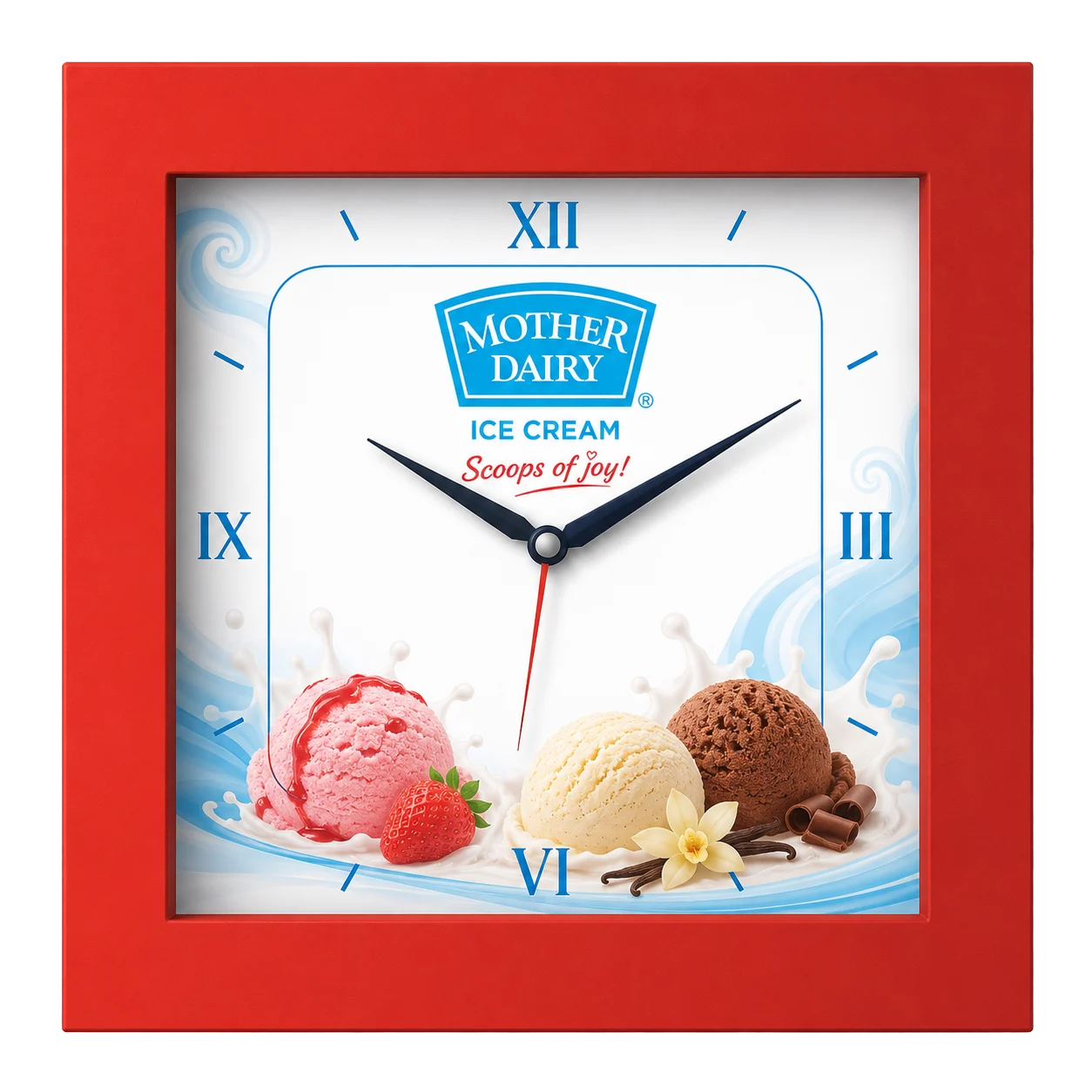 Square Plastic Wall Clock, square, 10.5 inch - custom promotional clock