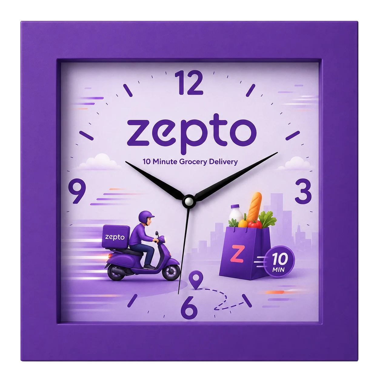 Promotional Square Wall Clock, square, 10.5 inch - custom promotional clock