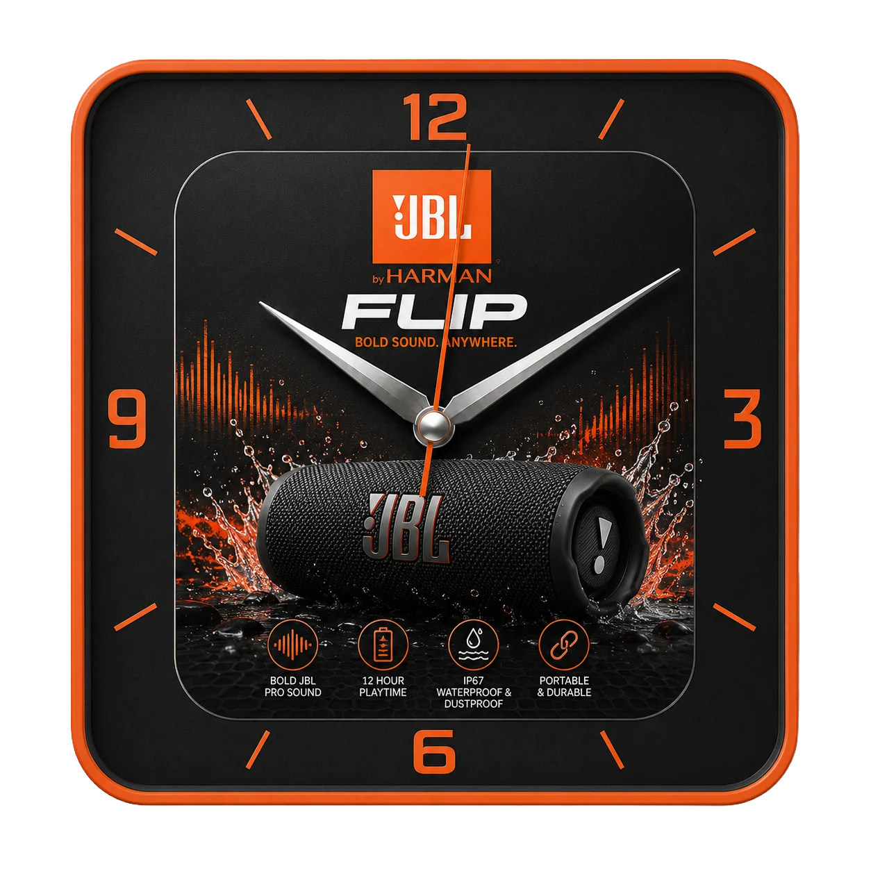 Square Wall Clock with Bold Dial, square, 10 inch - custom promotional clock