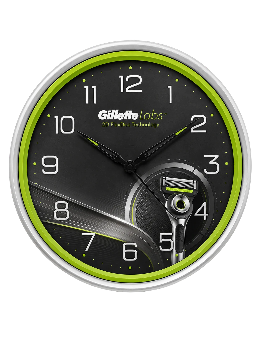 Round Wall Clock with Green Accent, round, 10 inch - custom promotional clock