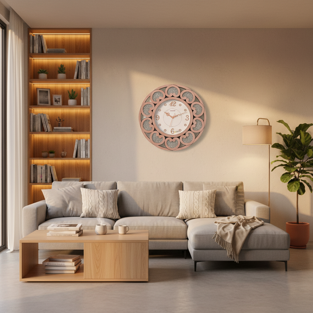 Rose Gold Sparkle Wall Clock - Surya S239 lifestyle 4