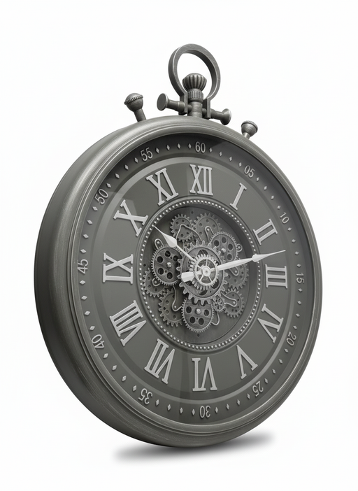 Steampunk Gear Wall Clock - Dark Grey key highlights